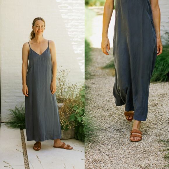 Jenni Kayne Riviera Slip Dress Charcoal Size XS Casual Lightweight Spring Summer - Picture 2 of 11